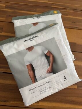 Goodfellow & Co Classic Crew-Neck T-Shirts - White 2 (4 Pack)